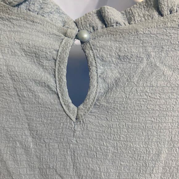 Light Blue Ruffle Sleeve Top - Picture 8 of 11
